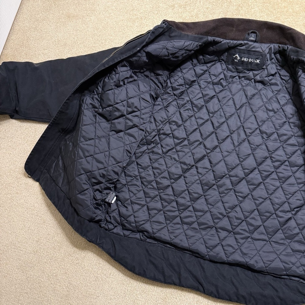 Dri Duck Outlaw Jacket Men's Large L Black Canvas Quilt Lined Dri-Duck Detroit - Picture 7 of 16
